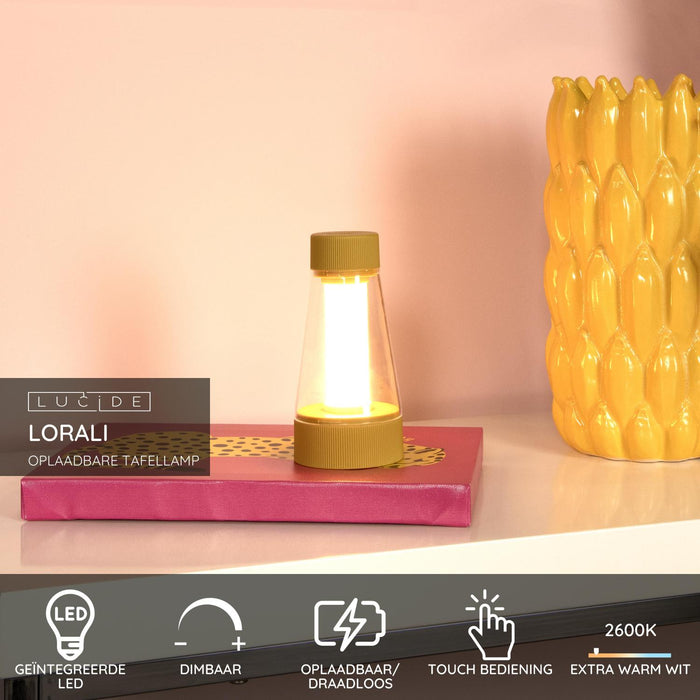 Lucide LORALI Tafellamp - Okergeel