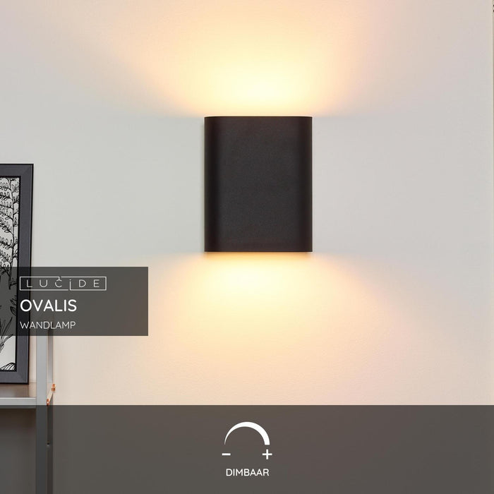 Lucide OVALIS Wandlamp - Zwart