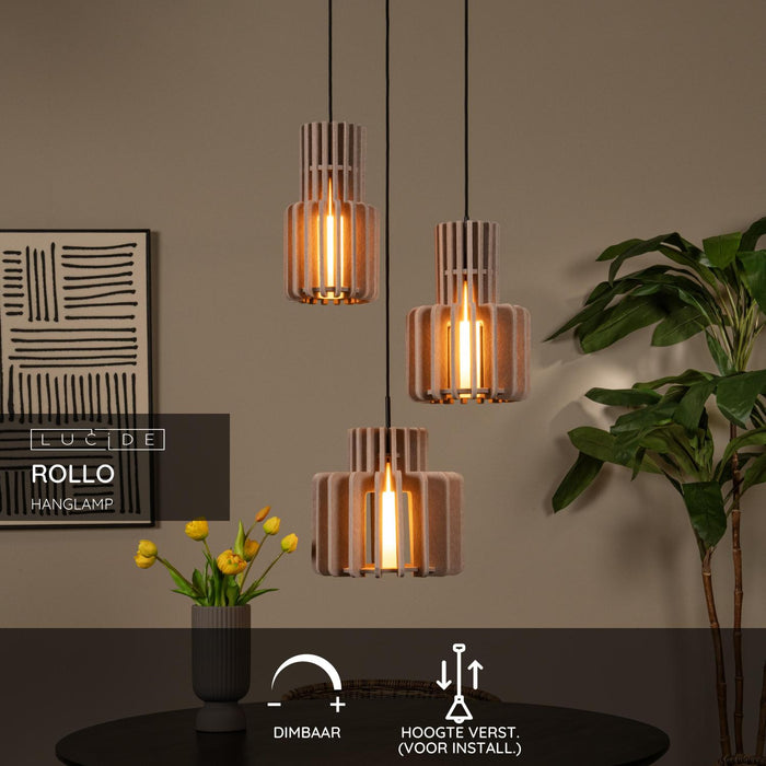 Lucide ROLLO Hanglamp - Taupe