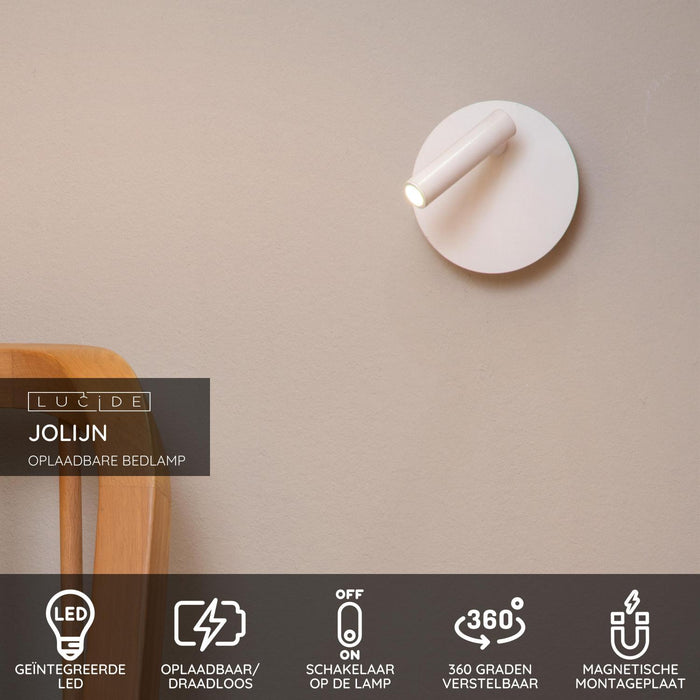 Lucide JOLIJN Bedlamp - Wit