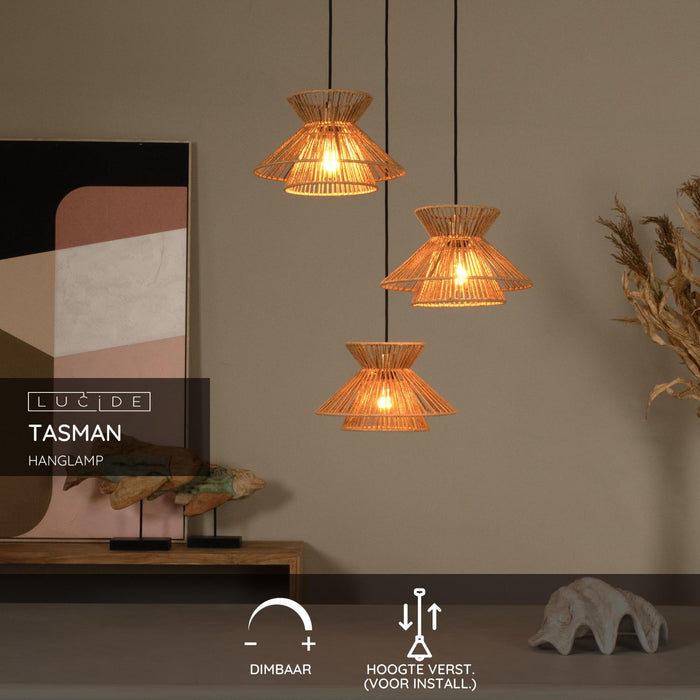 Lucide TASMAN Hanglamp - Naturel