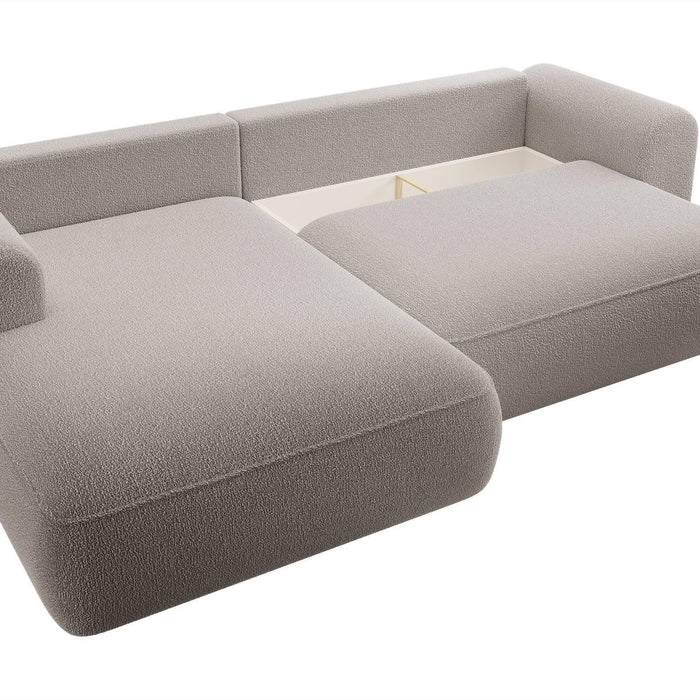 NADUVI Collection Hoekbank Philipa links bouclé met slaapfunctie