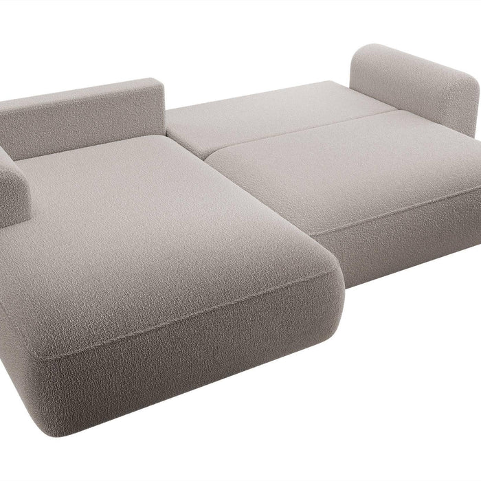 NADUVI Collection Hoekbank Philipa links bouclé met slaapfunctie