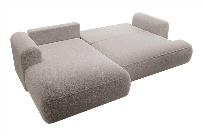 NADUVI Collection Hoekbank Philipa links bouclé met slaapfunctie