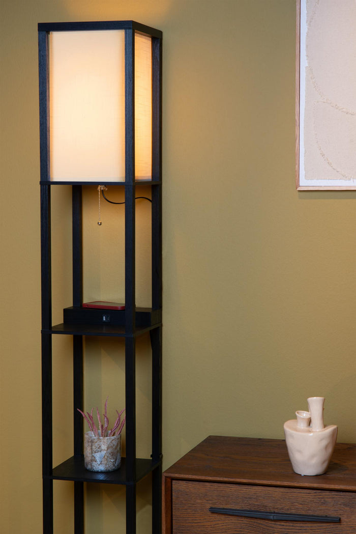 Lucide MENNO Vloerlamp - Zwart