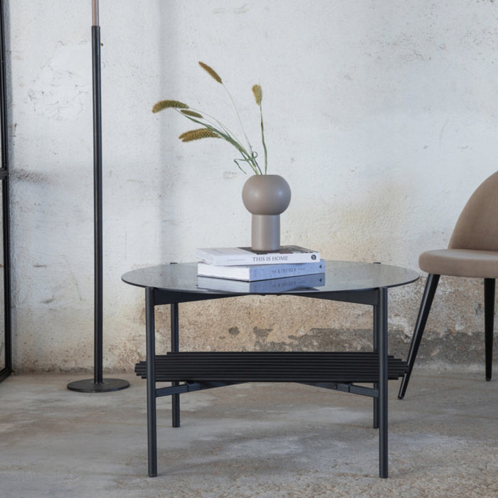 Fjôrd - Salontafel Von Zwart Smoked Glas Ø80cm