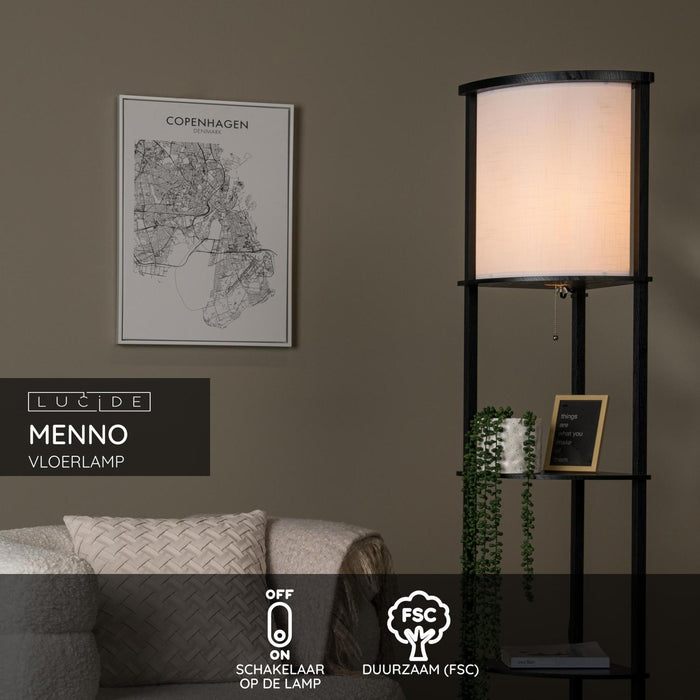 Lucide MENNO Vloerlamp - Zwart
