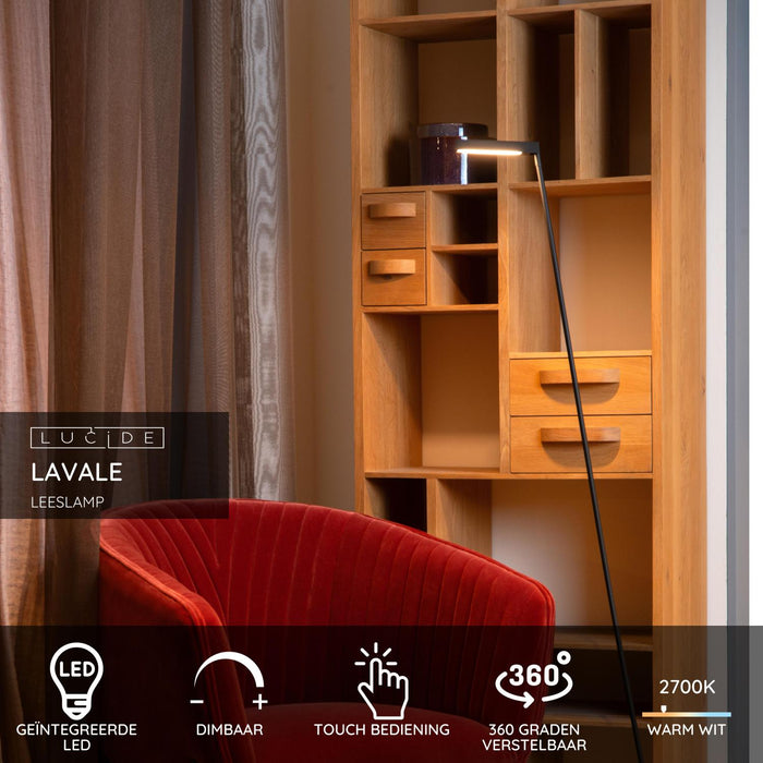Lucide LAVALE Leeslamp - Zwart