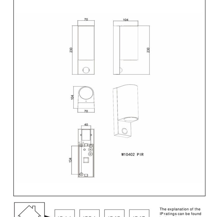 Lucide ZARO IR Wandspot - Zwart