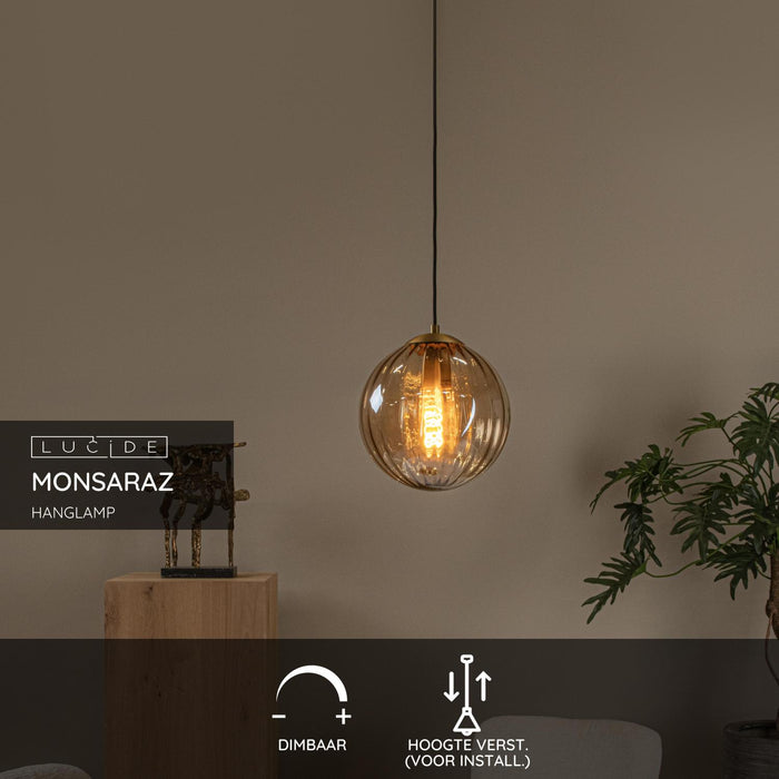 Lucide MONSARAZ Hanglamp - Amber
