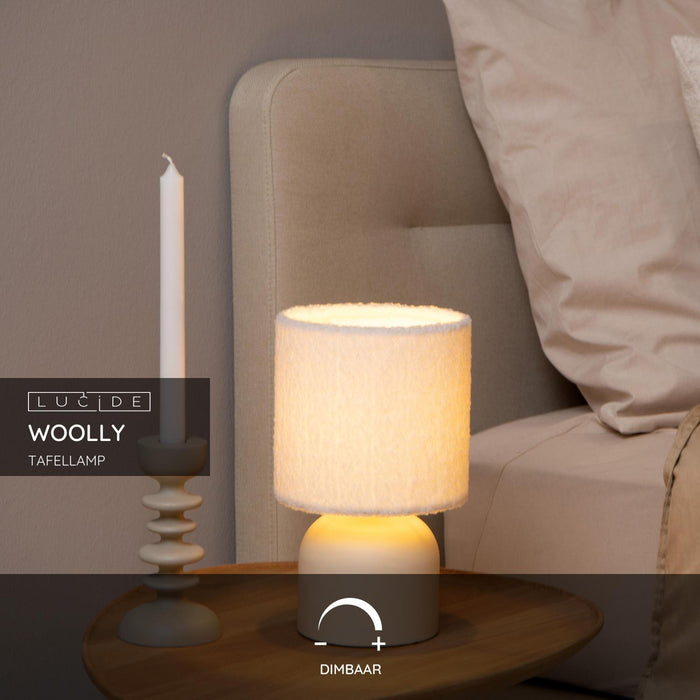 Lucide WOOLLY Tafellamp - Beige