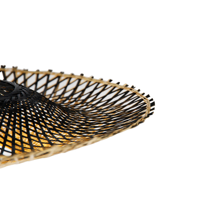 QAZQA Oosterse hanglamp zwart met bamboe 50cm - Rina