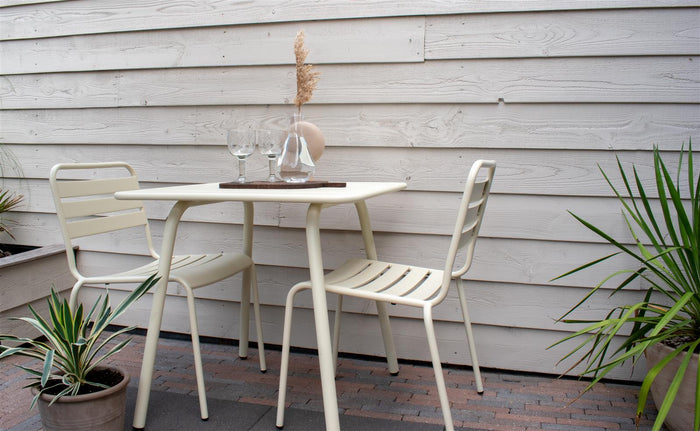 Metalen tuinstoel Max XXL ivoor - doos per 2 stuks