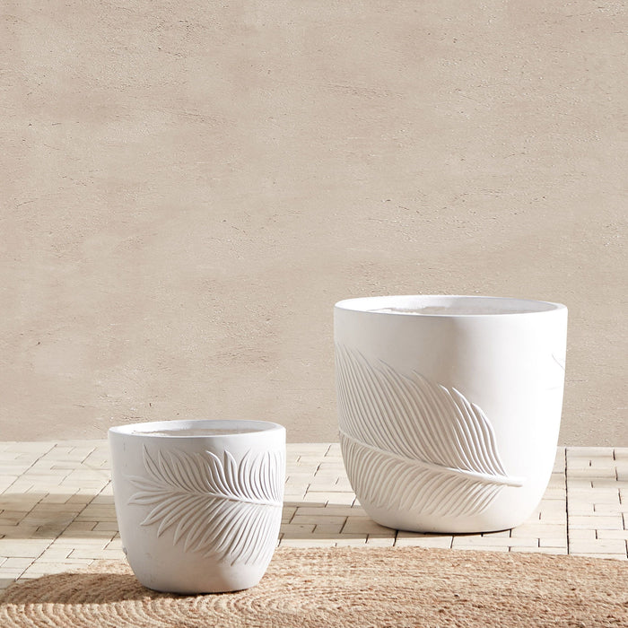 Beliani-FTERO-Bloempot-Gebroken wit-42 x 42 x 40 cm-Kleivezel