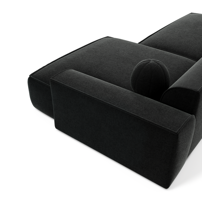 Zwart fluwelen hoekbank 300cm