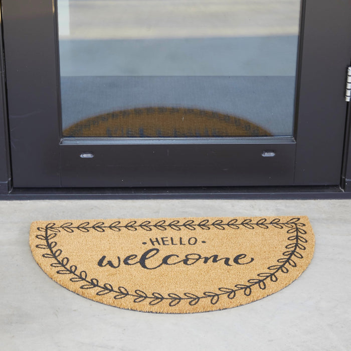 MD Entree - Kokosmat - Finesse - Flower Border - Halfrond - 45 x 75 cm