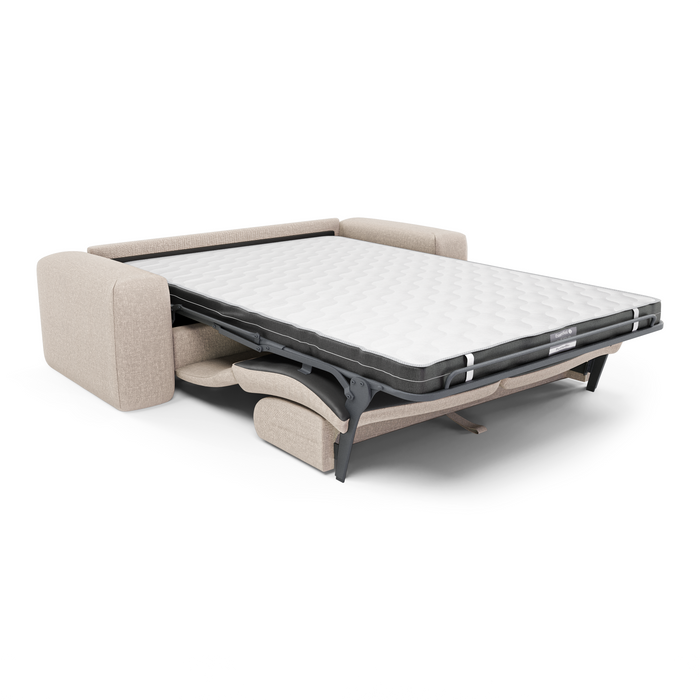 Express slaapbank dunlopillo 140cm beige inslag stof