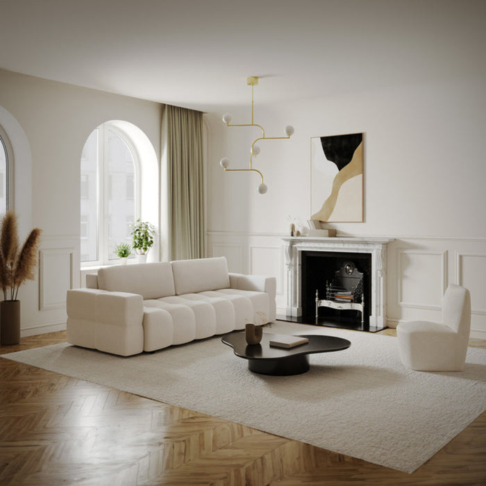 4-zits slaapbank met kist walnoot crème weefstof