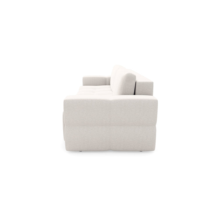 4-zits slaapbank met kist walnoot crème weefstof