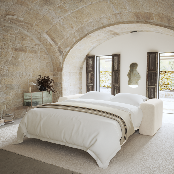 Express slaapbank dunlopillo 160cm corduroy crème