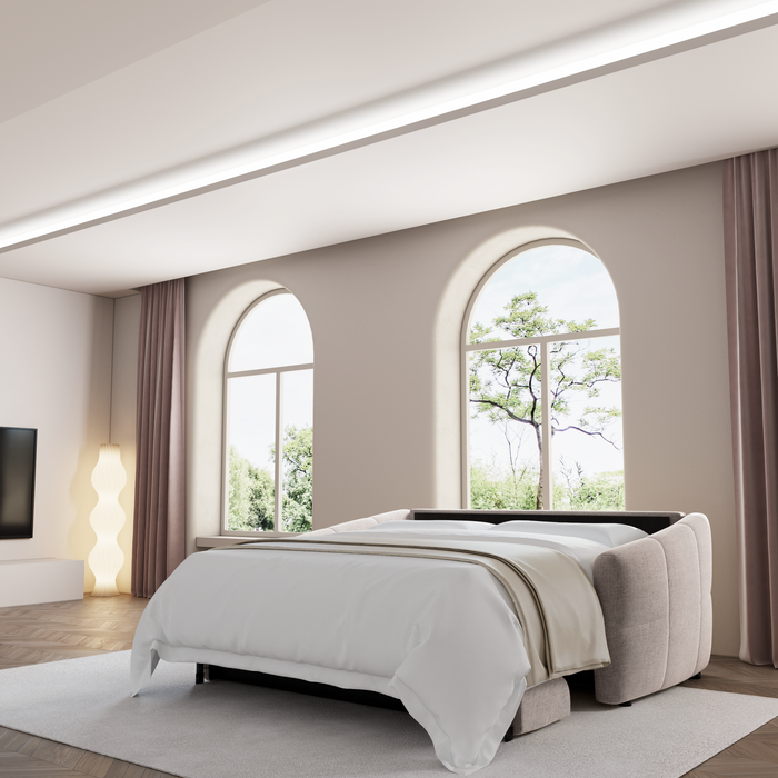 Express slaapbank dunlopillo fluweel taupe 160cm