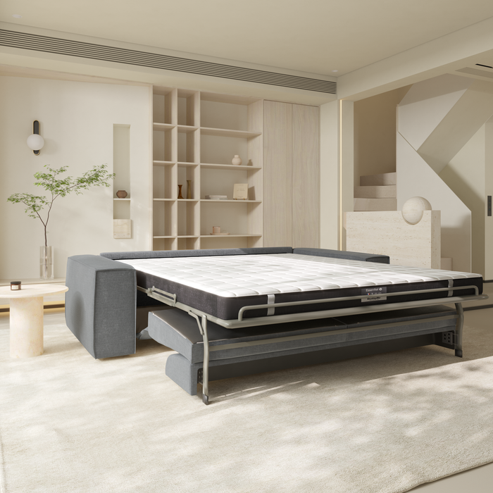 Express slaapbank dunlopillo fluweel patroon grijs 140cm