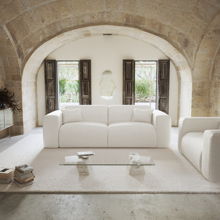 Dunlopillo 160 cm Express converteerbare bank in crème bouclé