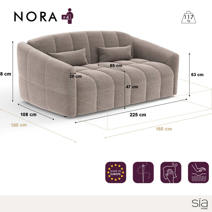 Express slaapbank dunlopillo fluweel taupe 160cm