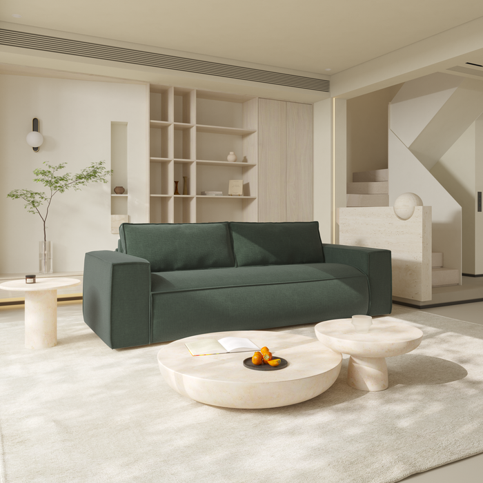 Express slaapbank dunlopillo fluweel groen patroon 160cm