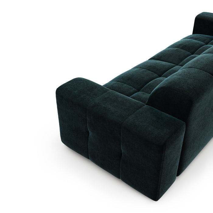 4-zits bank pauwblauw fluweel 230cm