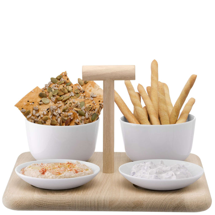 L.S.A. - Dine Serveerplank met 4 Schalen Assorti