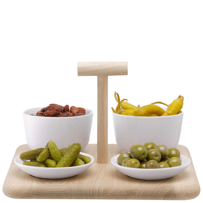 L.S.A. - Dine Serveerplank met 4 Schalen Assorti