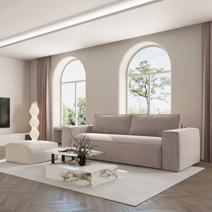 Express slaapbank dunlopillo fluweel taupe 160cm