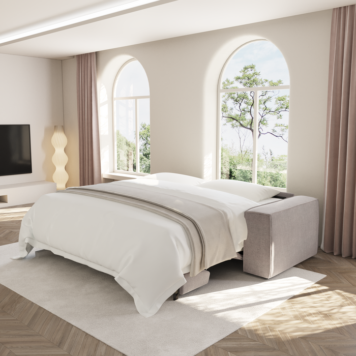 Express slaapbank dunlopillo fluweel taupe 160cm