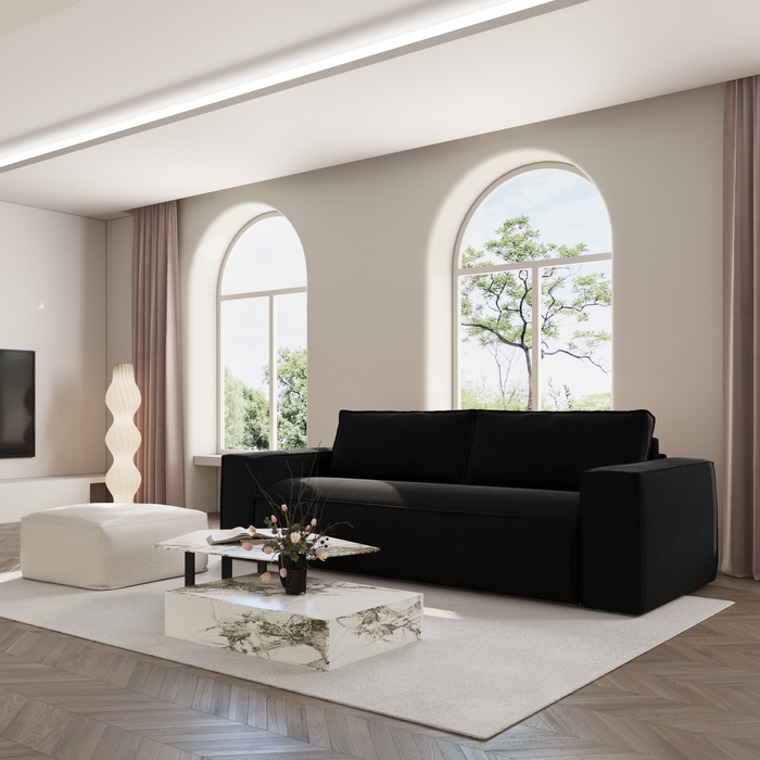 Express slaapbank dunlopillo fluweel donker antraciet 140cm