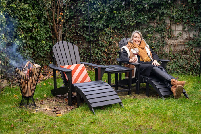 Kunststof adirondack tuinstoel Montreal zwart