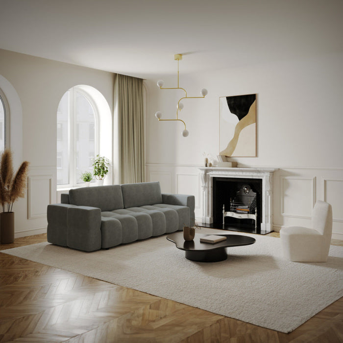 4-zits slaapbank in kast walnoot fluweel grafietgrijs