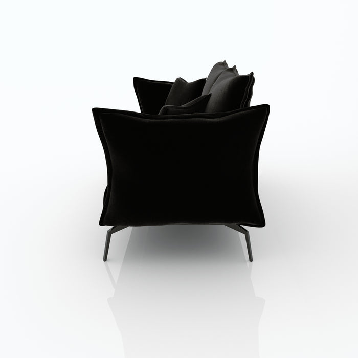 4-zits bank van zwart fluweel