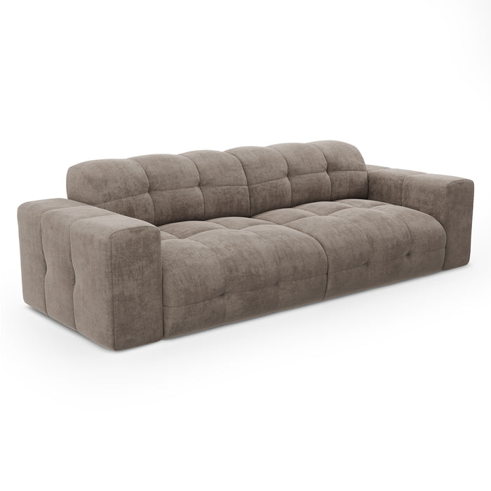 4-zits taupe fluwelen bank 230cm