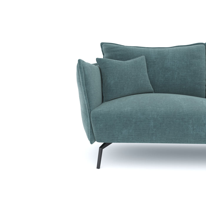 4-zits fluwelen bank met oceaanblauw patroon