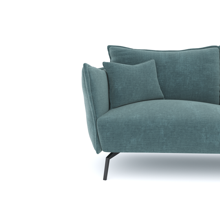 Fluwelen 3-zitsbank met oceaanblauw patroon