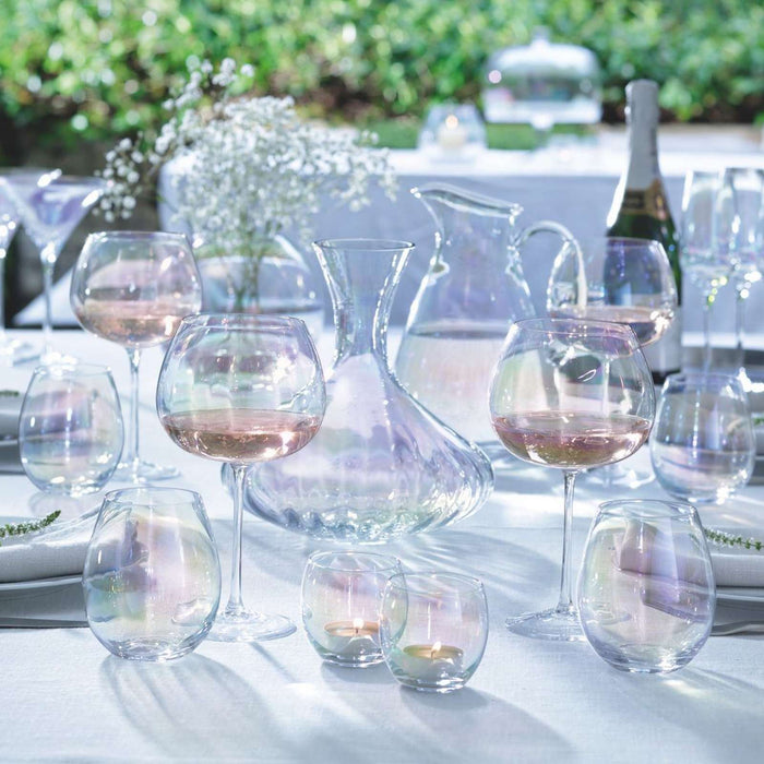 L.S.A. - Polka Balloon Glas 525ml Mother of Pearl Set van 4 Stuks