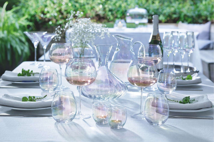 L.S.A. - Polka Balloon Glas 525ml Mother of Pearl Set van 4 Stuks