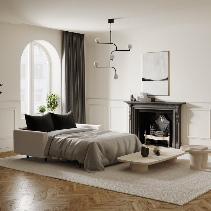 Express slaapbank dunlopillo beige geweven 140cm