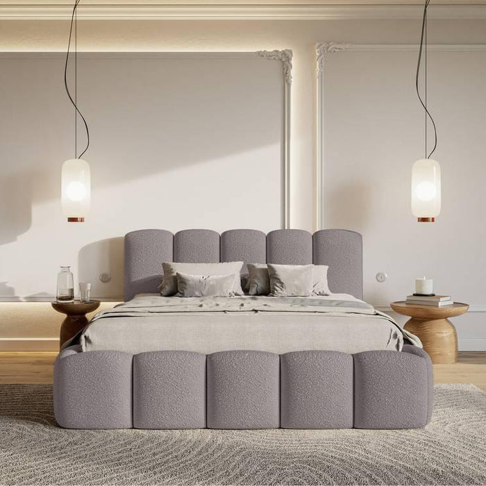 NADUVI Collection Bedframe Chloe bouclé met opbergvak