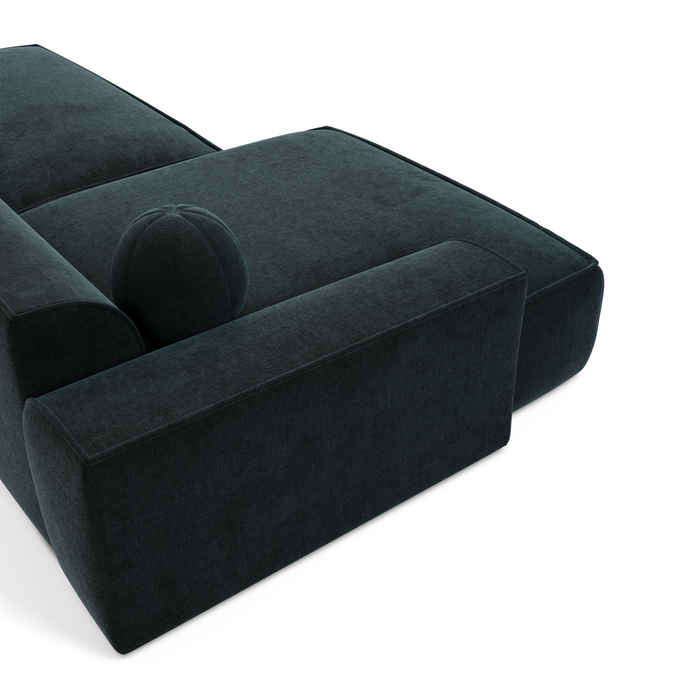 Pauwblauw fluwelen linker hoekbank 300cm