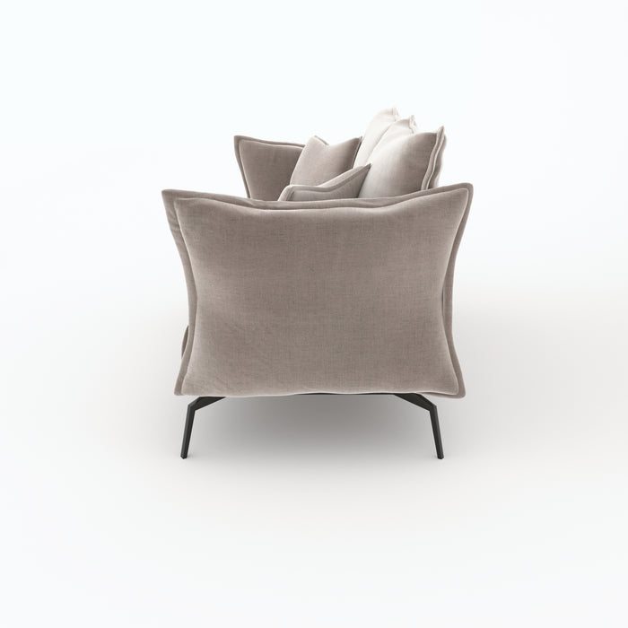 4-zits taupe fluwelen bank