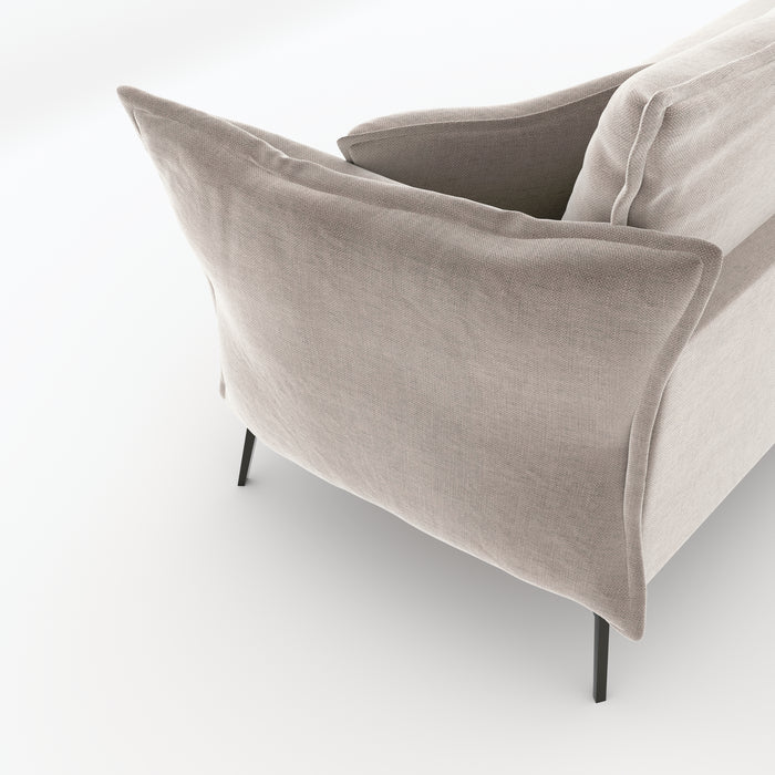 4-zits taupe fluwelen bank