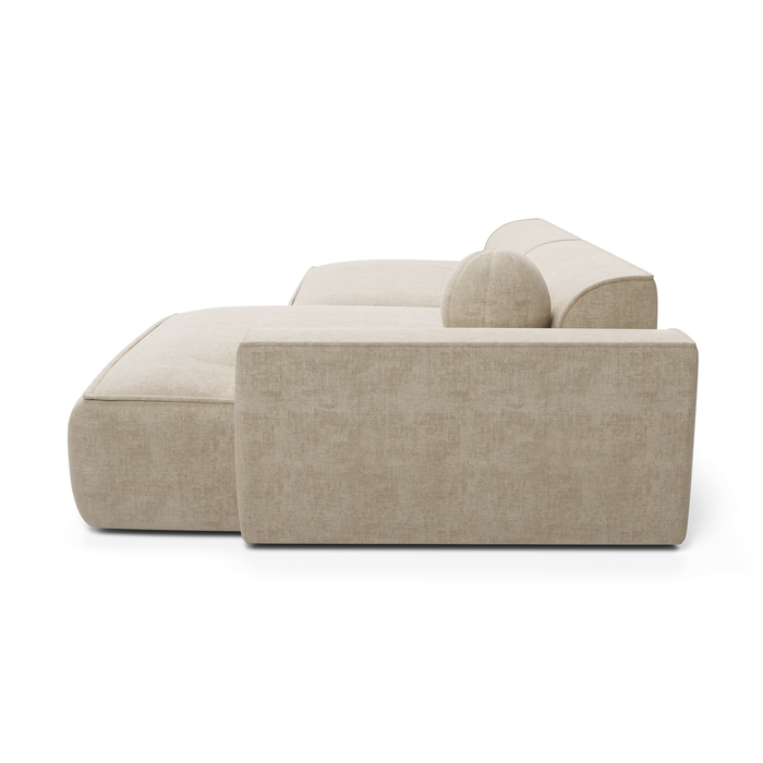 Crème fluwelen hoekbank 300cm