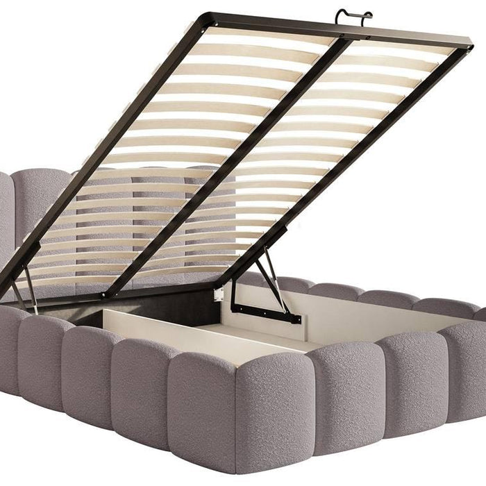 NADUVI Collection Bedframe Chloe bouclé met opbergvak